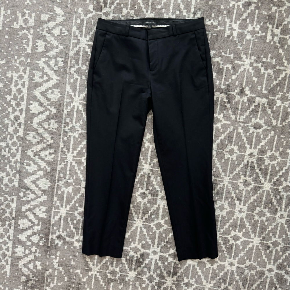 Banana Republic 4 Avery Tapered Straight Leg Black Dress Pant Lined Like new